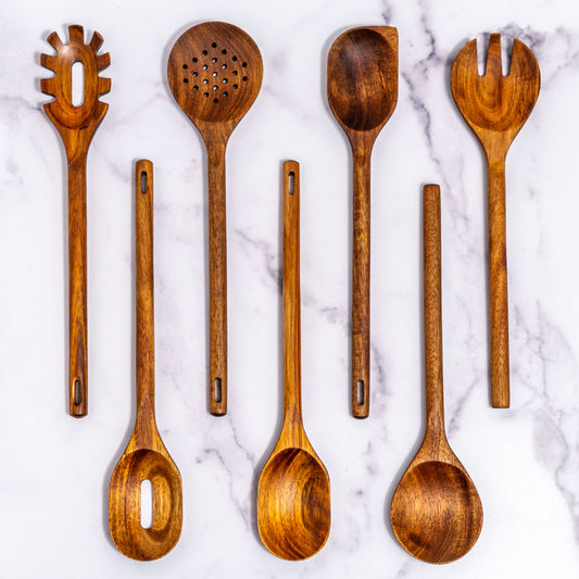 Acacia Wood Cooking Utensil Set