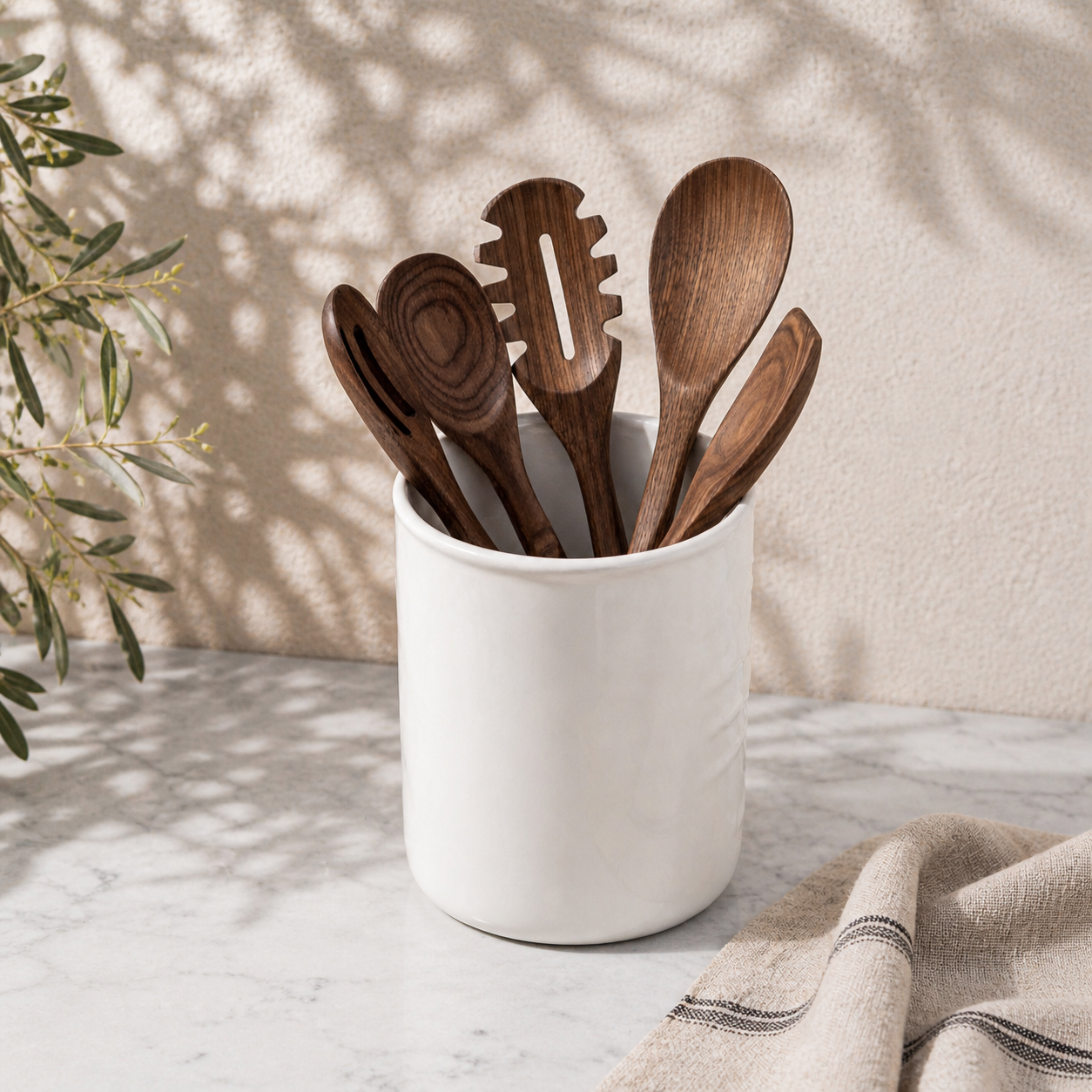 Walnut Wood Cooking Utensil Set