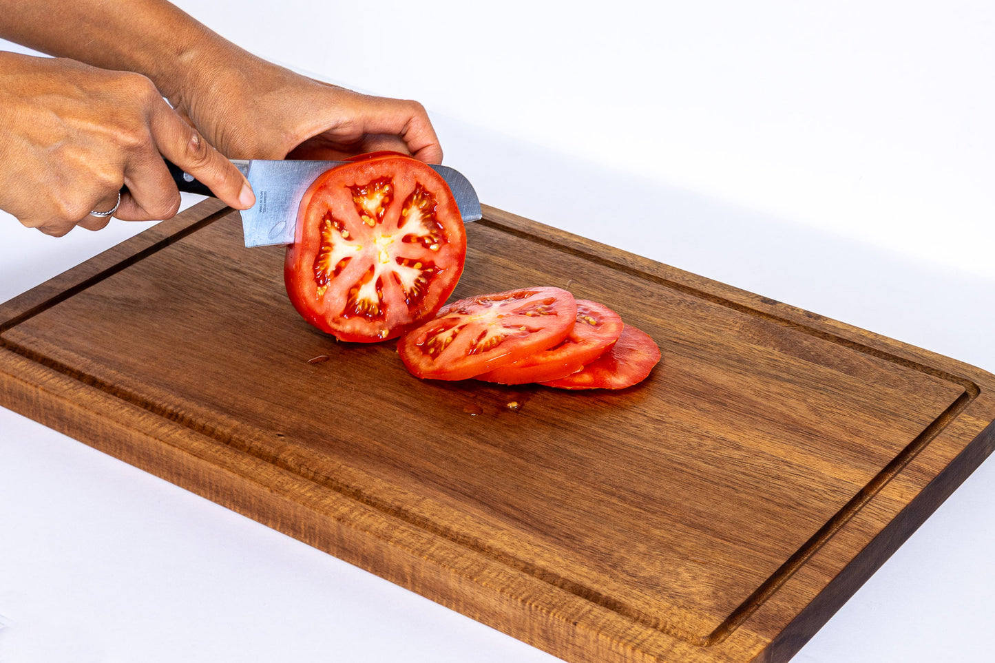 Acacia Wood Cutting Board Set with Stand
