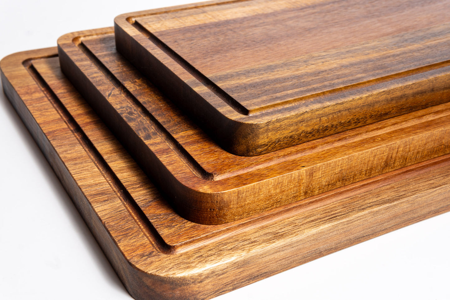 Acacia Wood Cutting Board Set with Stand
